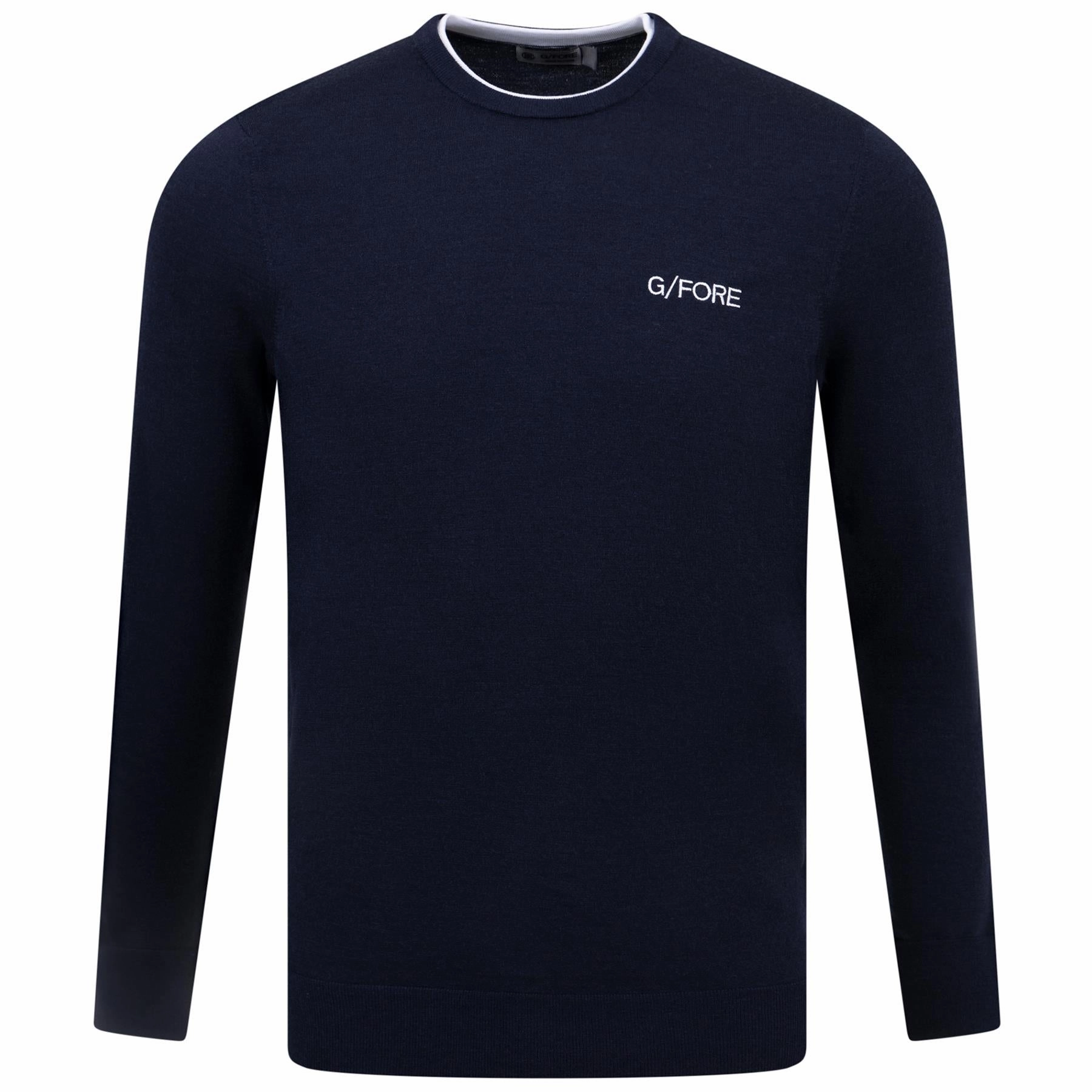 Merino Wool Blend Embroidered Tailored Fit Jumper Twilight G/Fore men's golf fashion