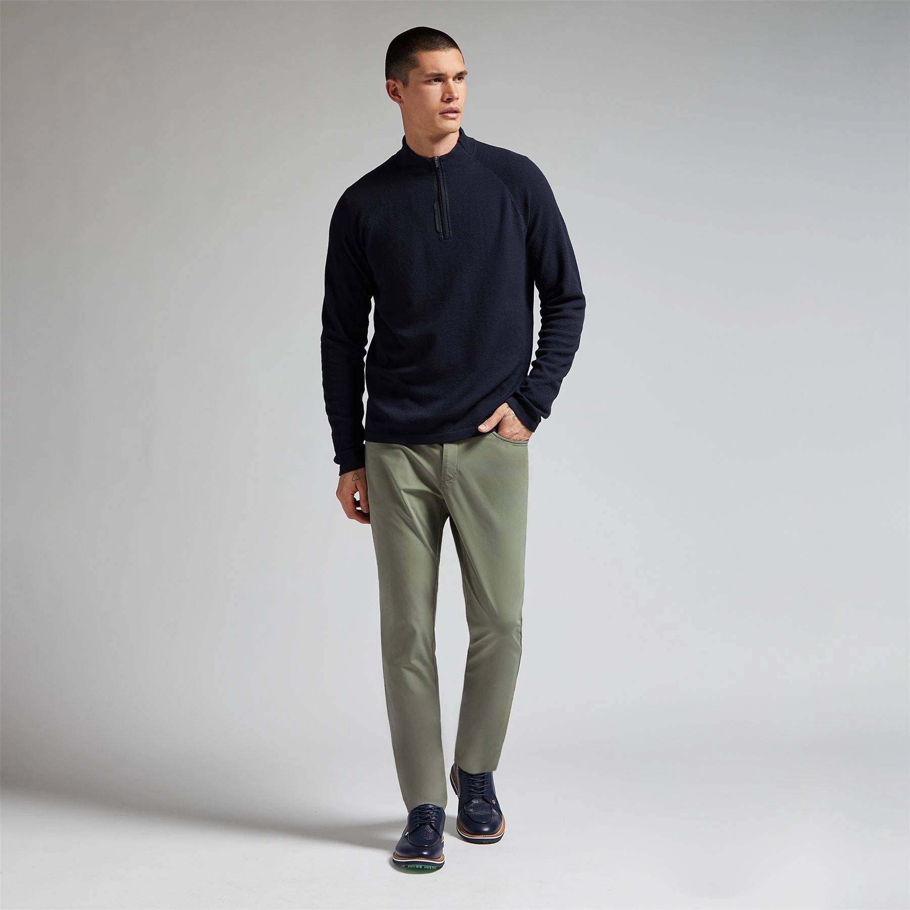Merino Wool Blend Raglan Quarter Zip Mid Layer Twilight G/Fore men's golf fashion