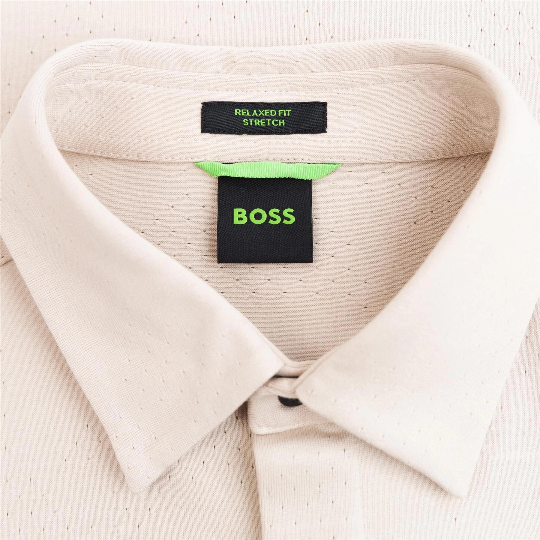 Mesh Heritage Shirt Open Beige Boss Men's Fashion
