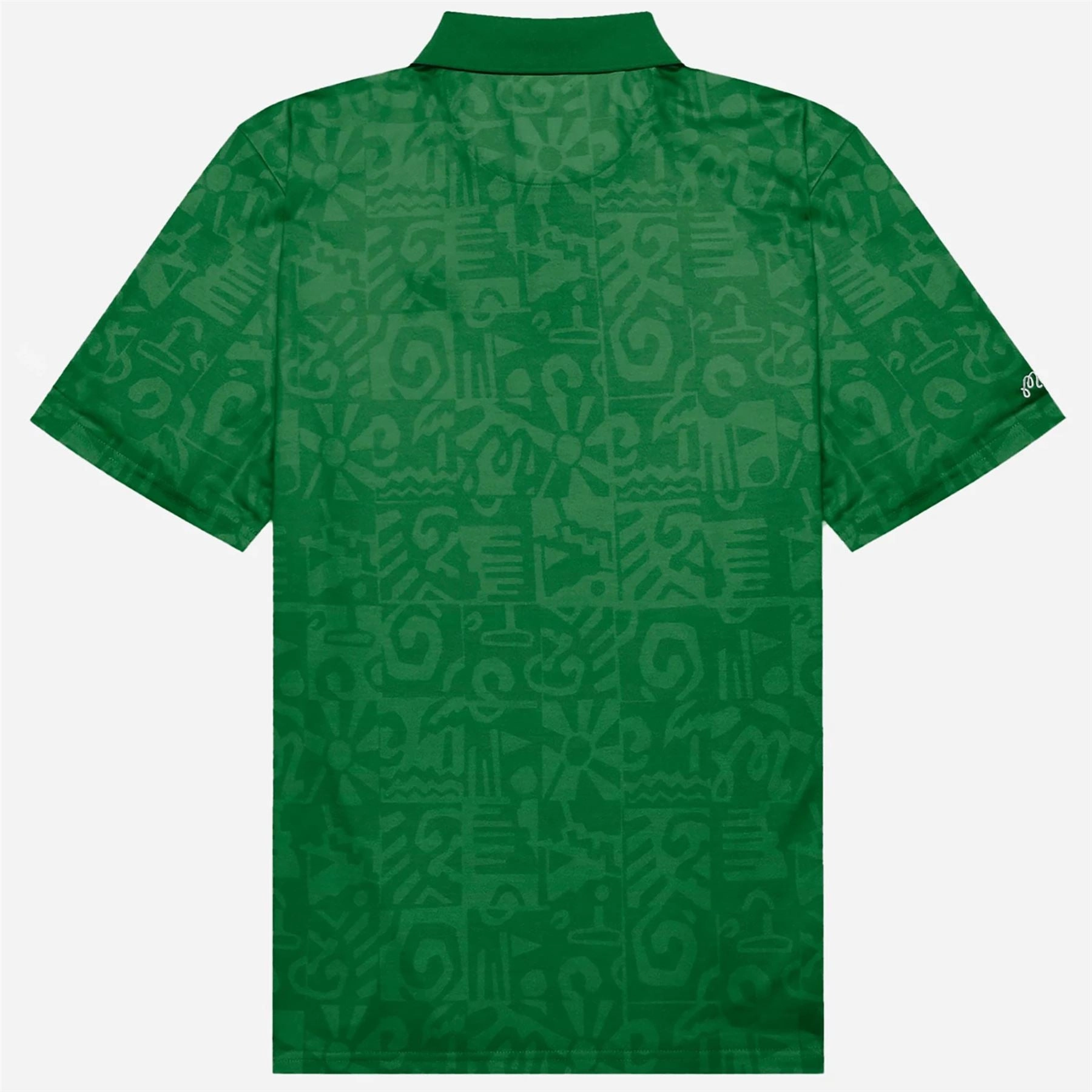 Mezzo Performace Pique Printed Polo Kelly Green Malbon Men's Golf Lifestyle Wear