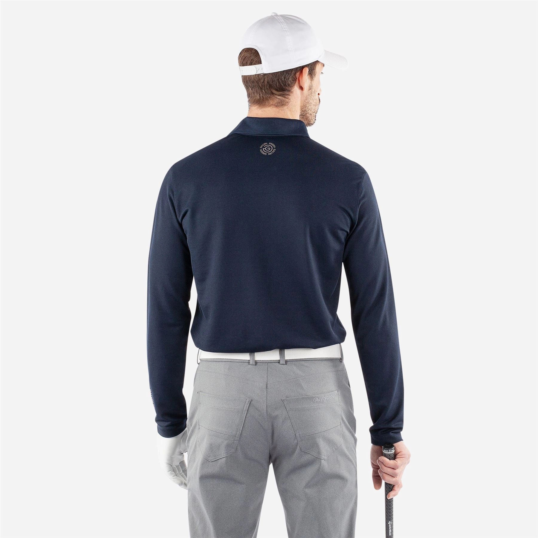 Michael VENTIL8  LS Polo Navy Galvin Green Men's Apparel