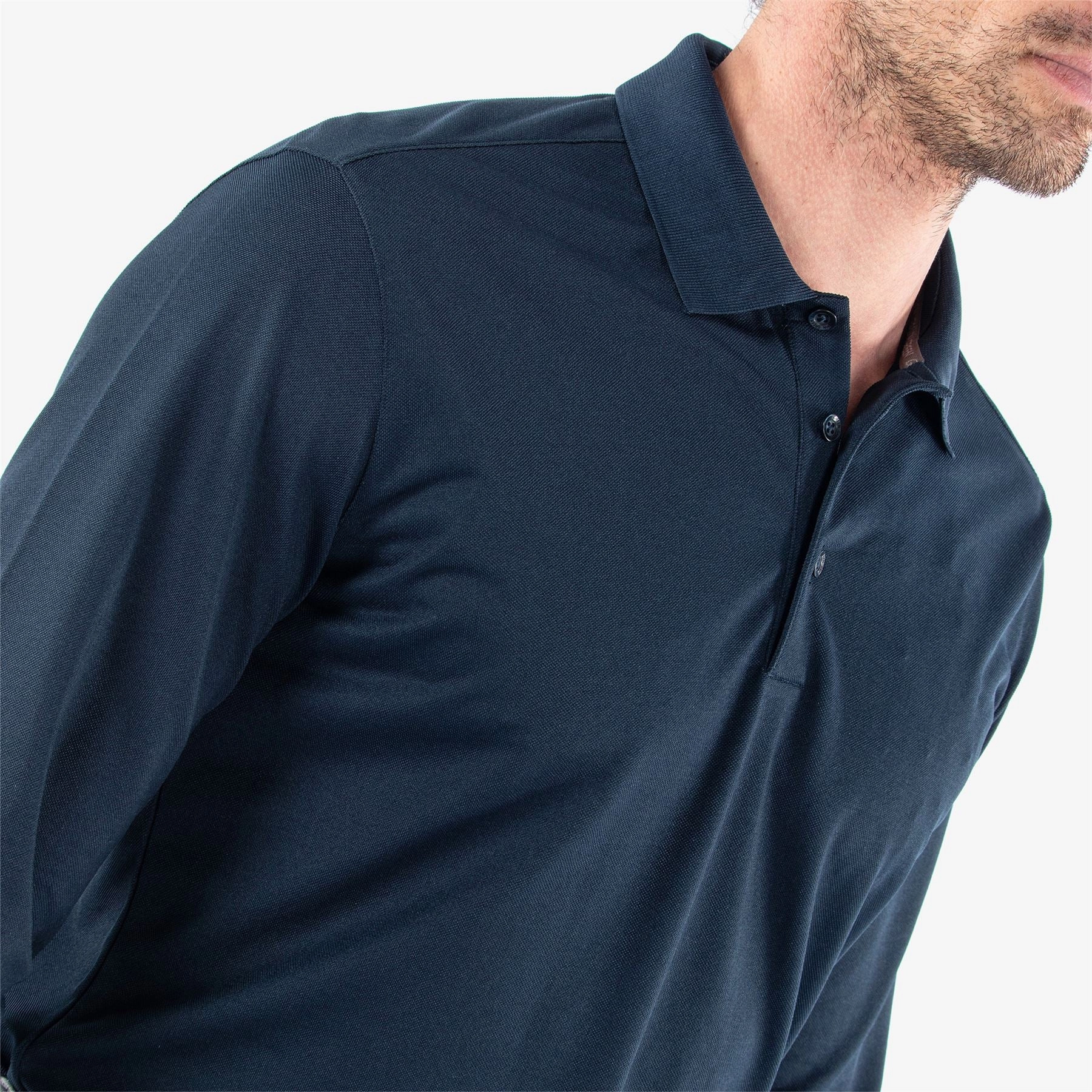 Michael VENTIL8  LS Polo Navy Galvin Green Men's Apparel