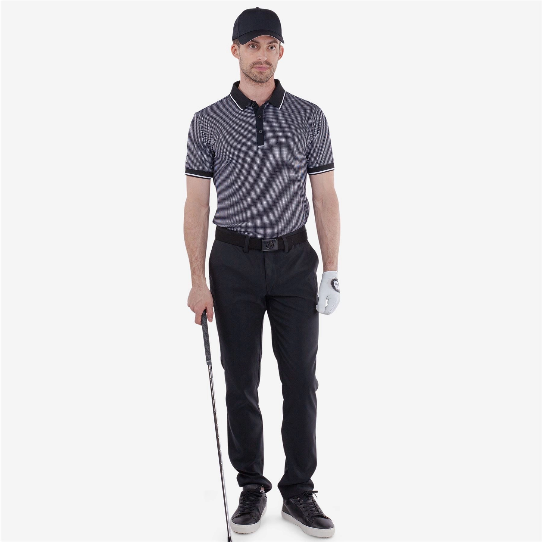 Miller Ventil8  Polo Black/White Galvin Green Men's Apparel