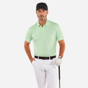 Miller VENTIL8  Polo White/Fresh Green Galvin Green men's golf outerwear
