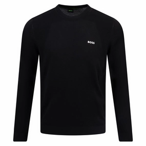 Momentum Crew Neck Sweatshirt Black Boss men's fashion and office attire