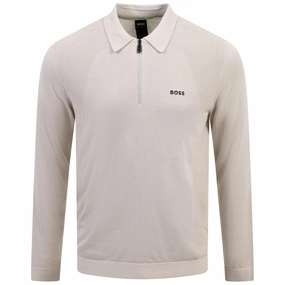 Momentum Lite LS Polo Open Beige Boss men's fashion and office attire
