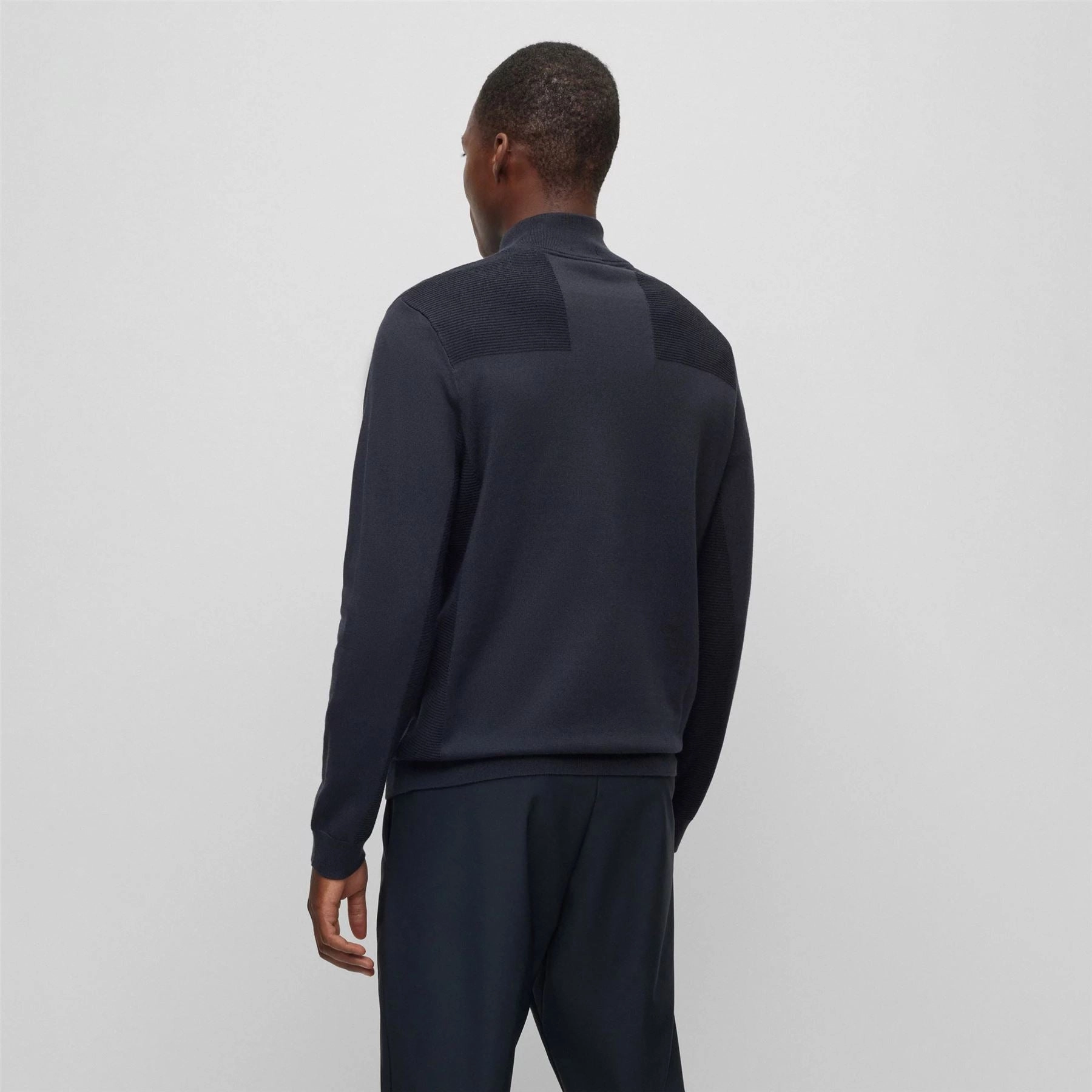 Momentum Quarter Zip Mid Layer Dark Blue Boss Men's Fashion