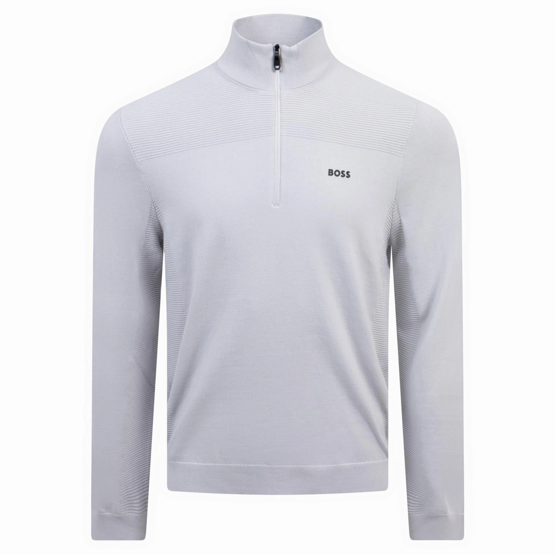 Momentum Quarter Zip Mid Layer Light Grey Boss men's fashion and office attire