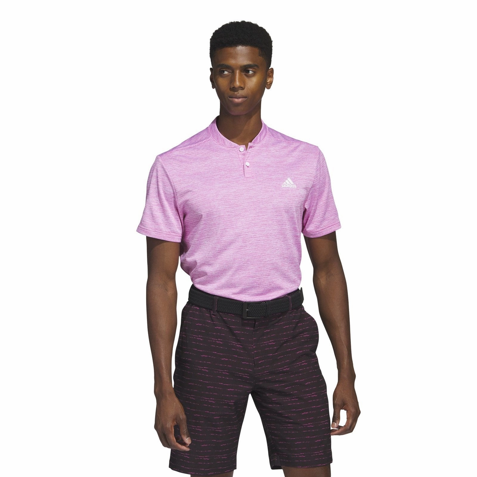 adidas Primegreen Texture Stripe Golf Polo Shirt HR9070 men's zip-up jacket, sweat-wicking fabric