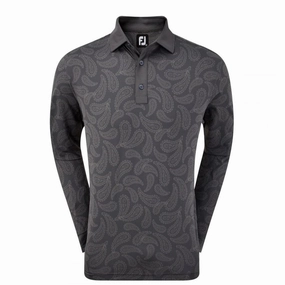 versatile outfit Motion Lite Jacket FootJoy Tonal Paisley Print L/S Golf Polo Shirt 92945 Motion-Friendly Top