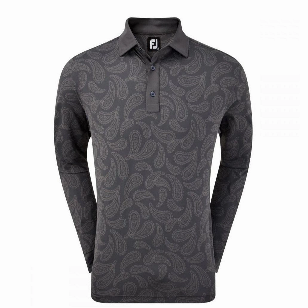 versatile outfit Motion Lite Jacket FootJoy Tonal Paisley Print L/S Golf Polo Shirt 92945 Motion-Friendly Top