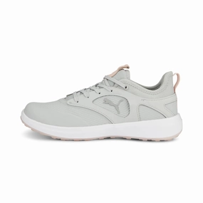 Move On New Puma Women's Ignite Malibu Golf Shoes - Silver/Rose MSP$110 Footbed Comfort Sandals Hybrid Lifestyle Sneakers, Contemporary Design Sneakers, Walking-Friendly Sneakers