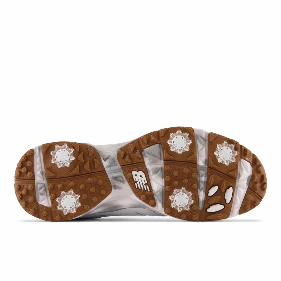 New Balance Brighton Spiked Golf Shoes - White/Brown Classic Men's Spiked Golf Shoes