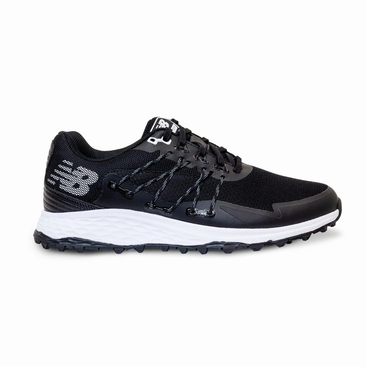 New Balance Mens Fresh Foam Pace SL Golf Shoe - BLACK / WHITE Men's Durable Golf Shoes