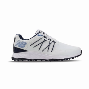 New Balance Mens Fresh Foam Pace SL Golf Shoe - WHITE / NAVY / BLUE New Balance men's athletic golf shoes