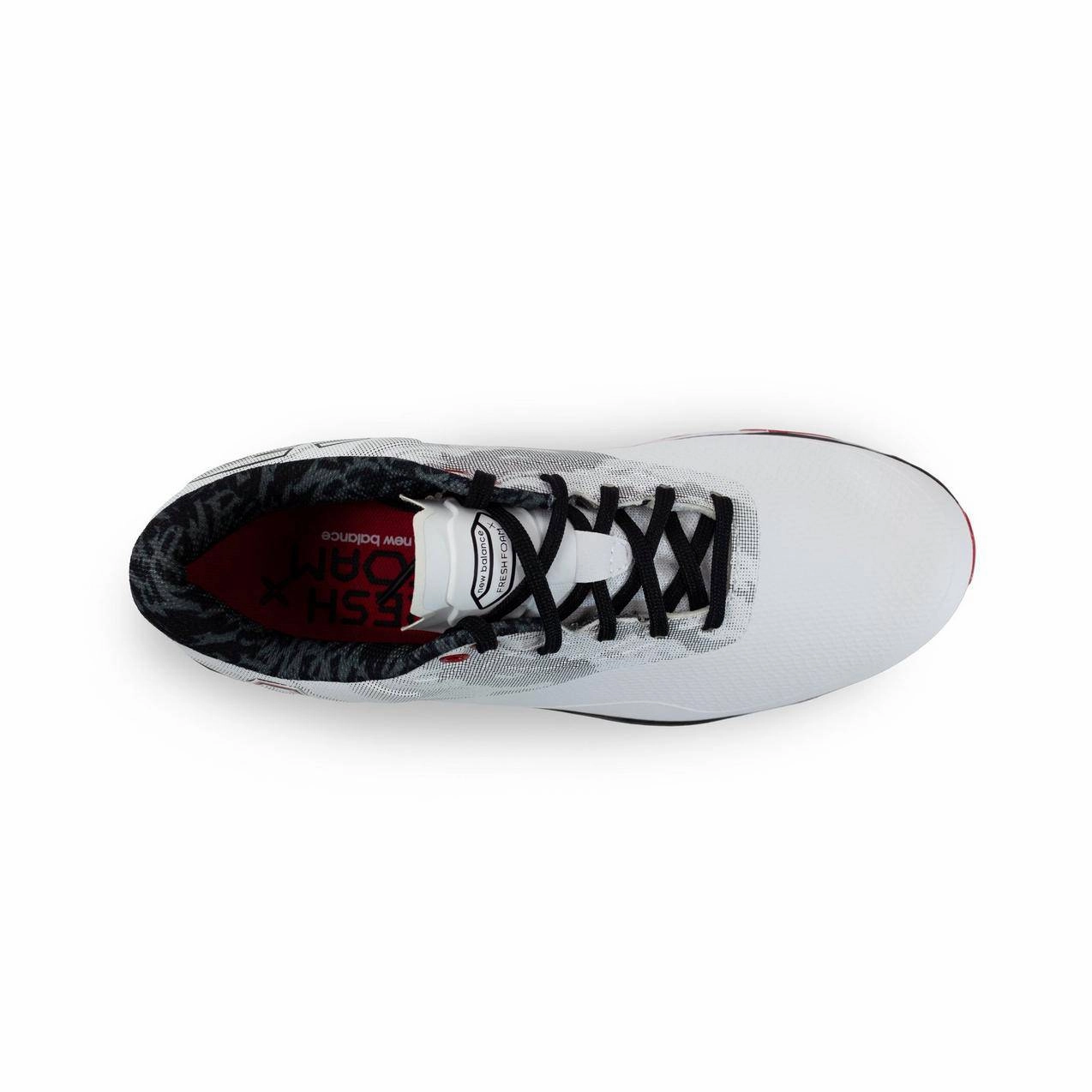 New Balance Mens Fresh Foam X Defender SL Golf Shoe - WHITE / RED / BLACK Men's Durable Golf Shoes