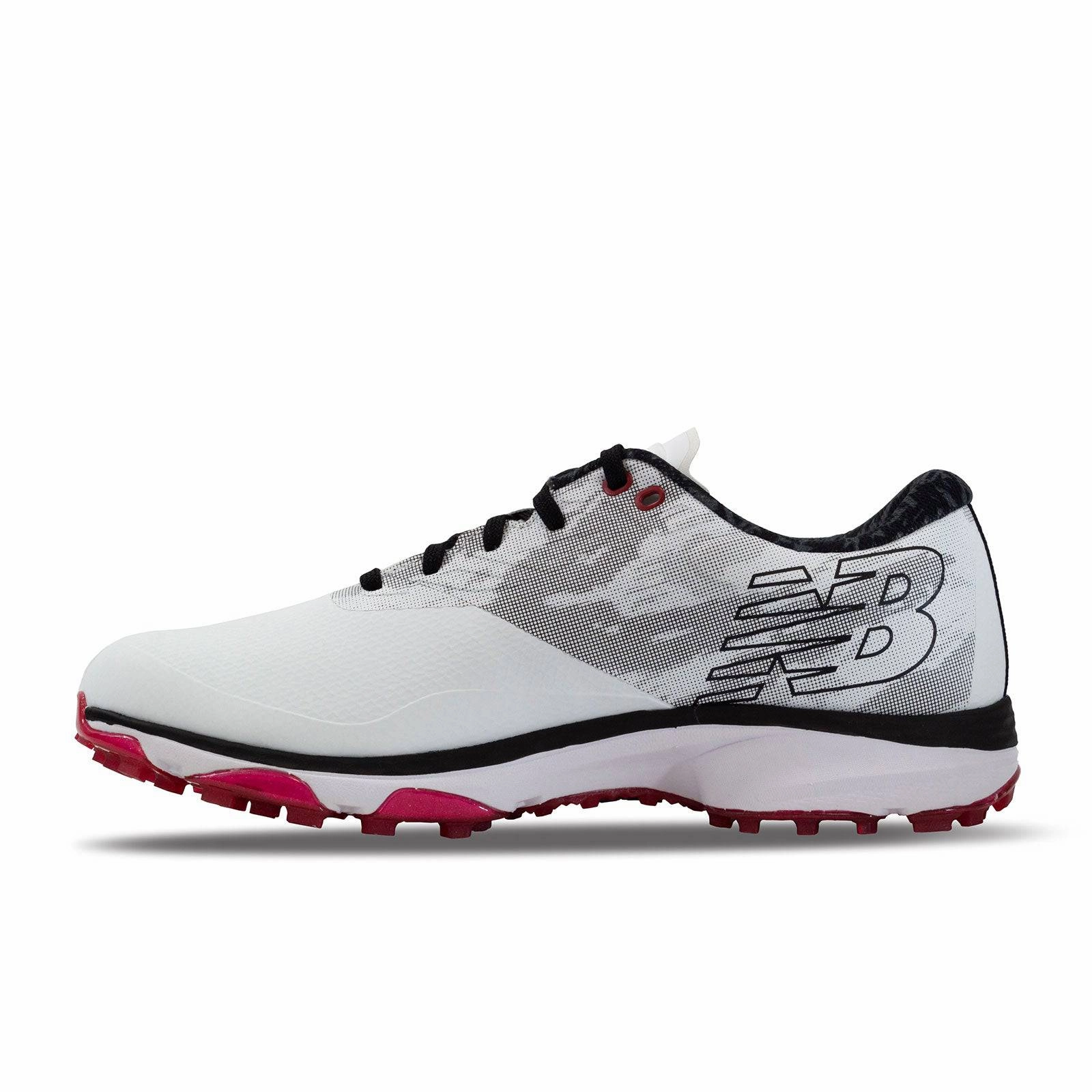 New Balance Mens Fresh Foam X Defender SL Golf Shoe - WHITE / RED / BLACK Men's Durable Golf Shoes