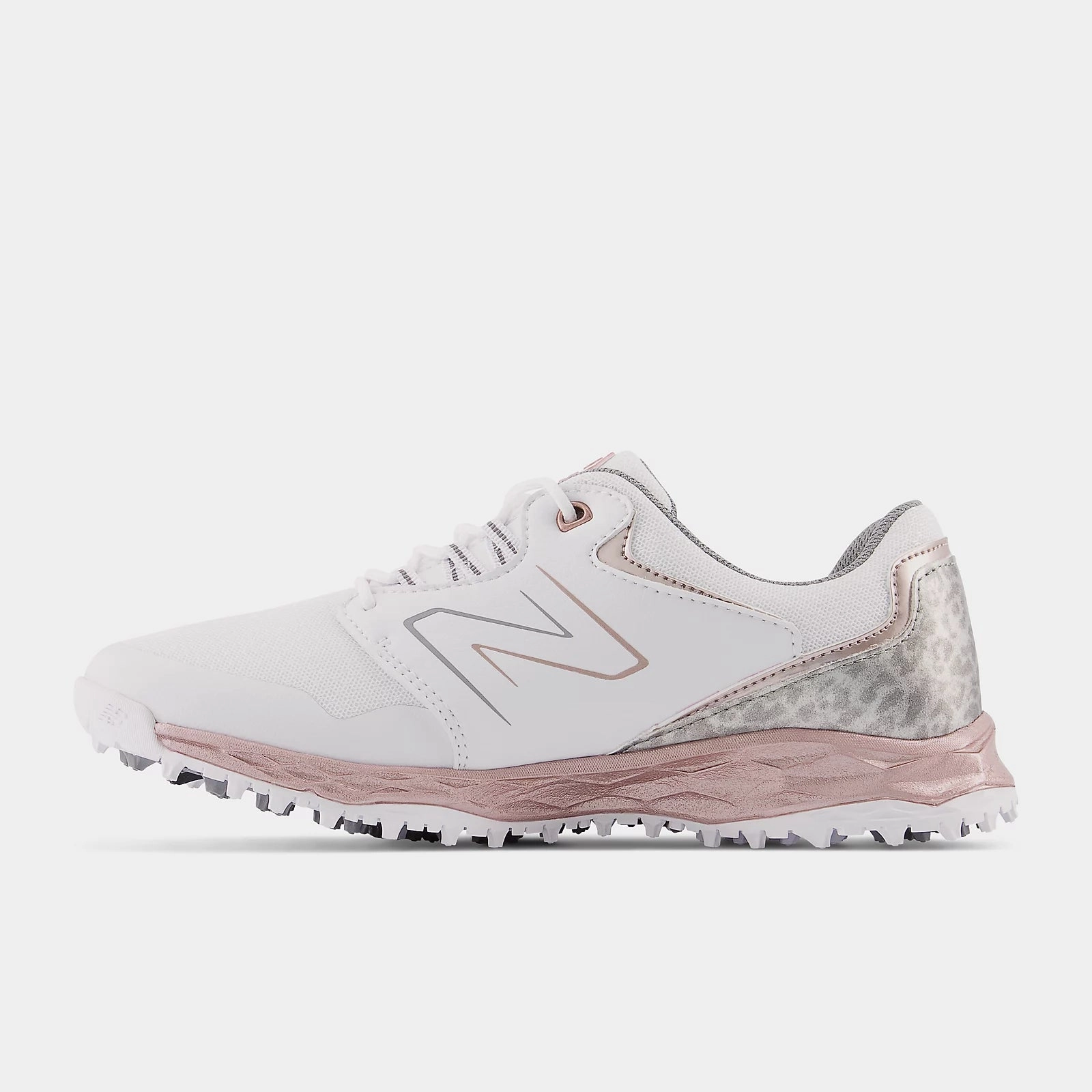 New Balance Womens Fresh Foam Links SL V2 Golf Shoe - WHITE / ROSE GOLD New Balance men's athletic golf shoes