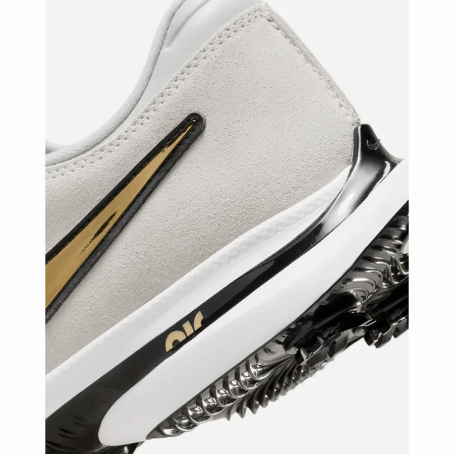 Nike Air Zoom Victory Tour 3 NRG Golf Shoes - White/Gold Classic Men's Spiked Golf Shoes