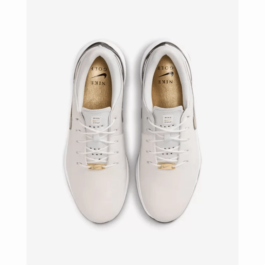 Nike Air Zoom Victory Tour 3 NRG Golf Shoes - White/Gold Classic Men's Spiked Golf Shoes