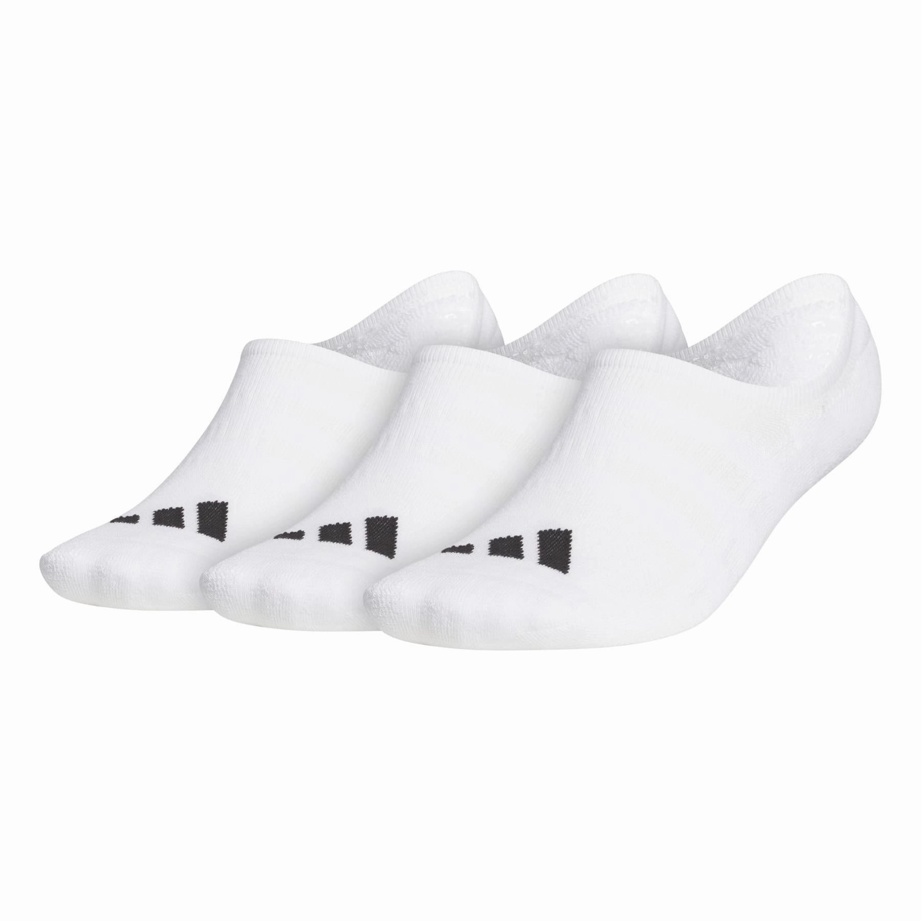 No Show Golf Socks 3 Pairs White Adidas men's athletic apparel