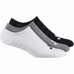 No Show Socks 3 Pairs White/Grey/Black Adidas men's athletic apparel