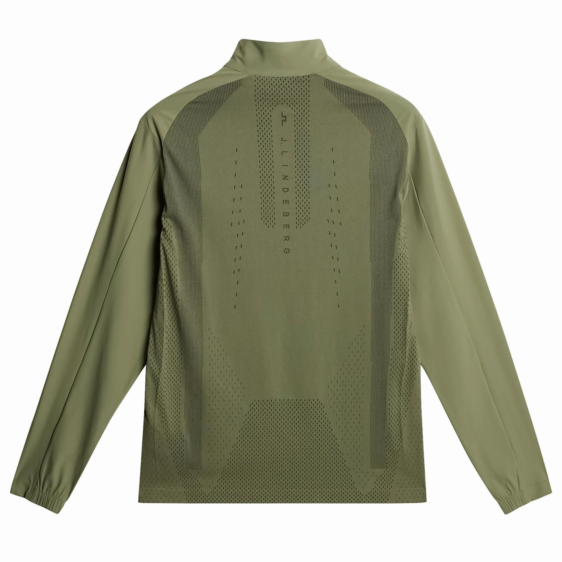 Ollie Tech Quarter Zip Mid Layer Oil Green J.Lindeberg Golfwear for Men