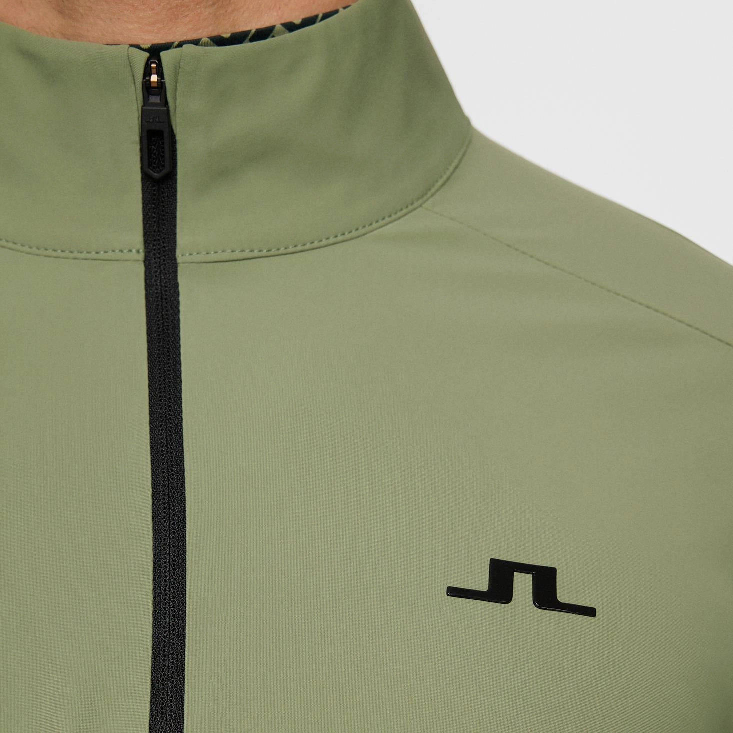 Ollie Tech Quarter Zip Mid Layer Oil Green J.Lindeberg Golfwear for Men