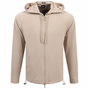 Olson Full Zip Hoodie Light Beige Boss men's fashion and office attire