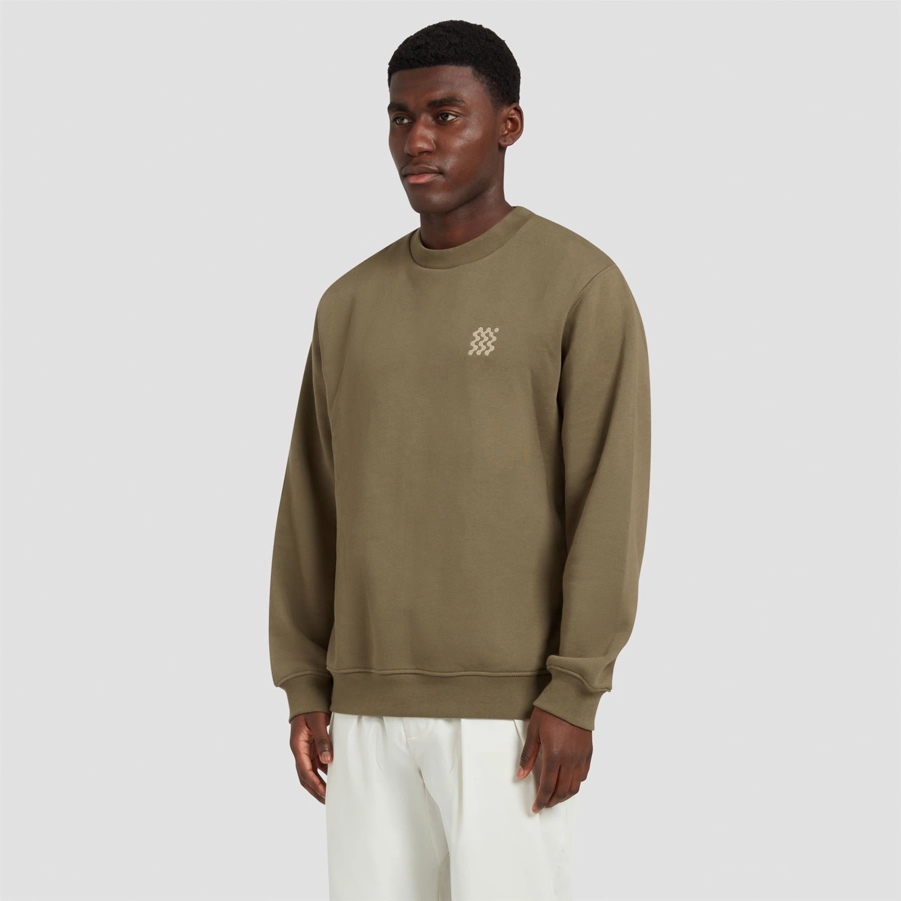 Organic Course Pullover Sweatshirt Olive Manors mens classic apparel