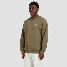 Organic Course Pullover Sweatshirt Olive Manors mens classic apparel