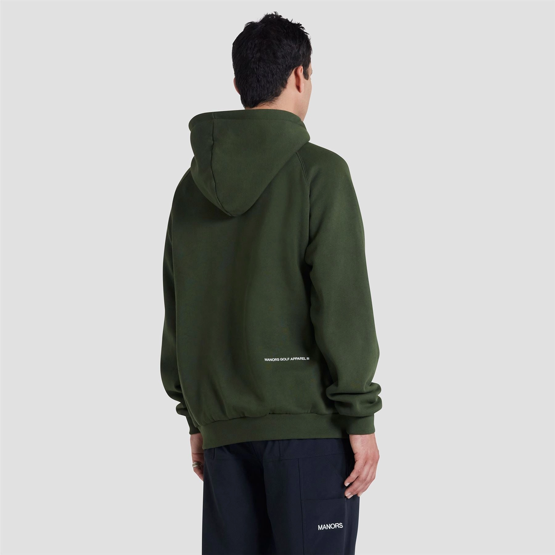 Organic Knitted Cotton Logo Hoodie Green Manors Men's Classic Apparel