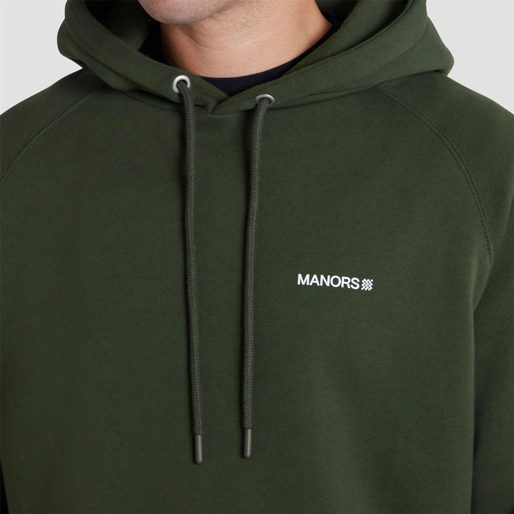 Organic Knitted Cotton Logo Hoodie Green Manors Men's Classic Apparel