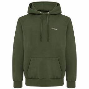 Organic Knitted Cotton Logo Hoodie Green Manors mens classic apparel