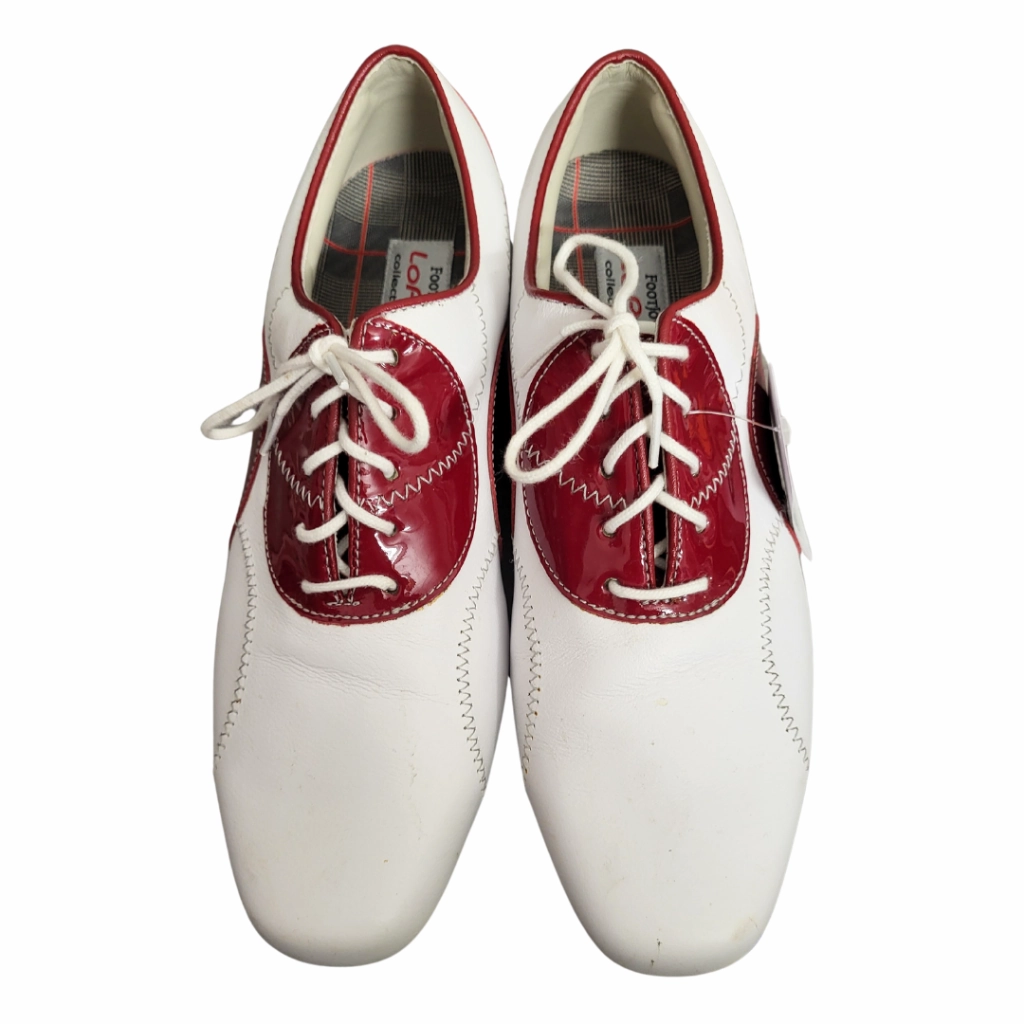 Seamless Upper Shoes, New Release Footwear Orthopedic Comfort Shoes Footjoy Red & White Leather Women's LoPro Golf Shoes Size 8.5 Airflow Running Sneakers