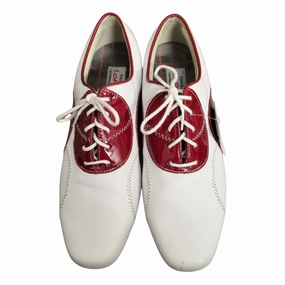 Seamless Upper Shoes, New Release Footwear Orthopedic Comfort Shoes Footjoy Red & White Leather Women's LoPro Golf Shoes Size 8.5 Airflow Running Sneakers