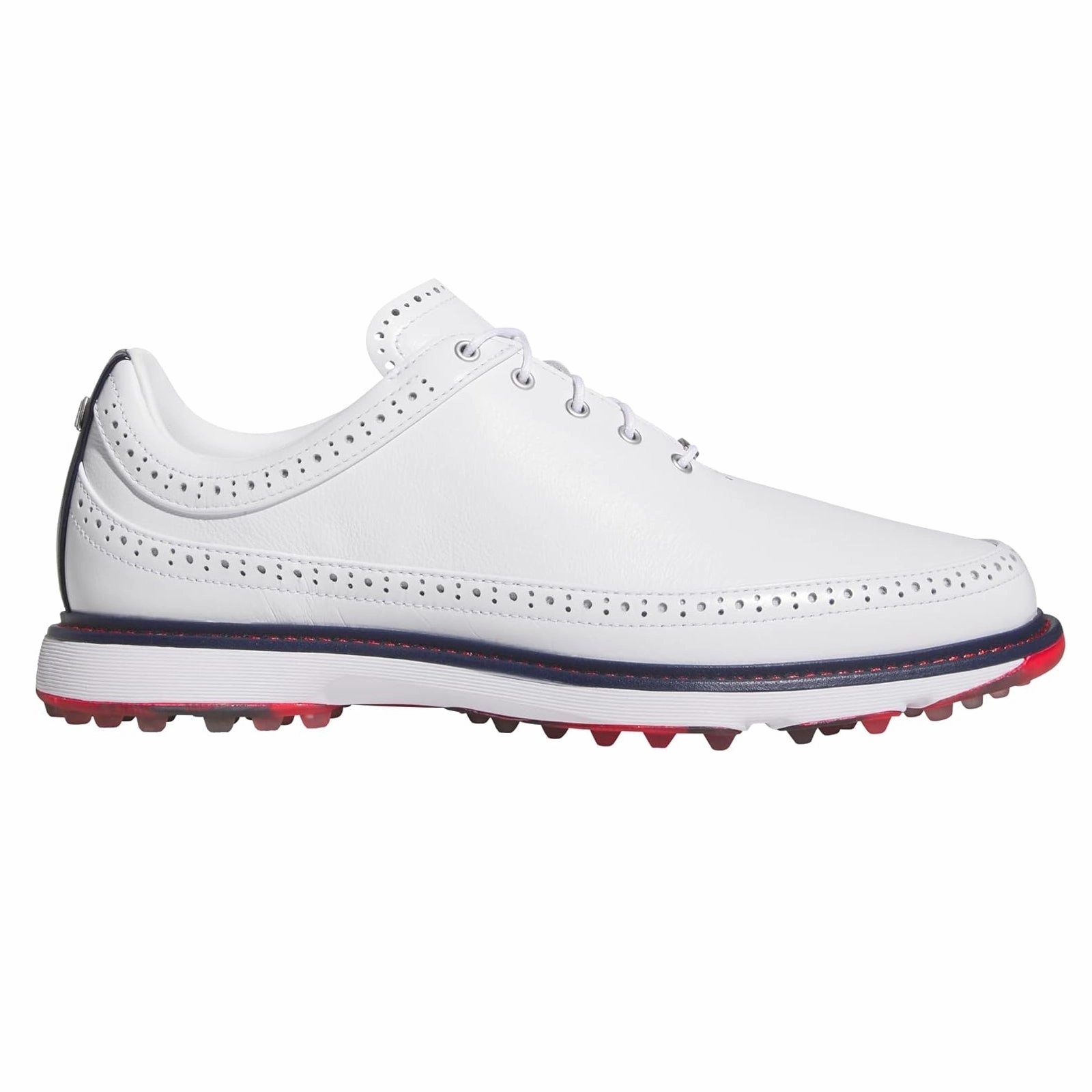 Arch-Friendly Footwear Adidas MC80 Spikeless Golf Shoes - White/Collegiate Navy/Better Scarlet Sport Casual Sneakers