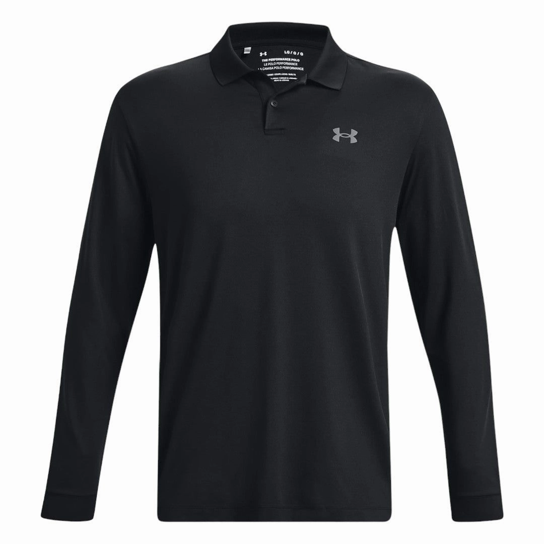 women's golf polo, athletic training shirt Padded Vest Under Armour Performance 3.0 LS Golf Polo Shirt 1379728 Rainlight Jacket