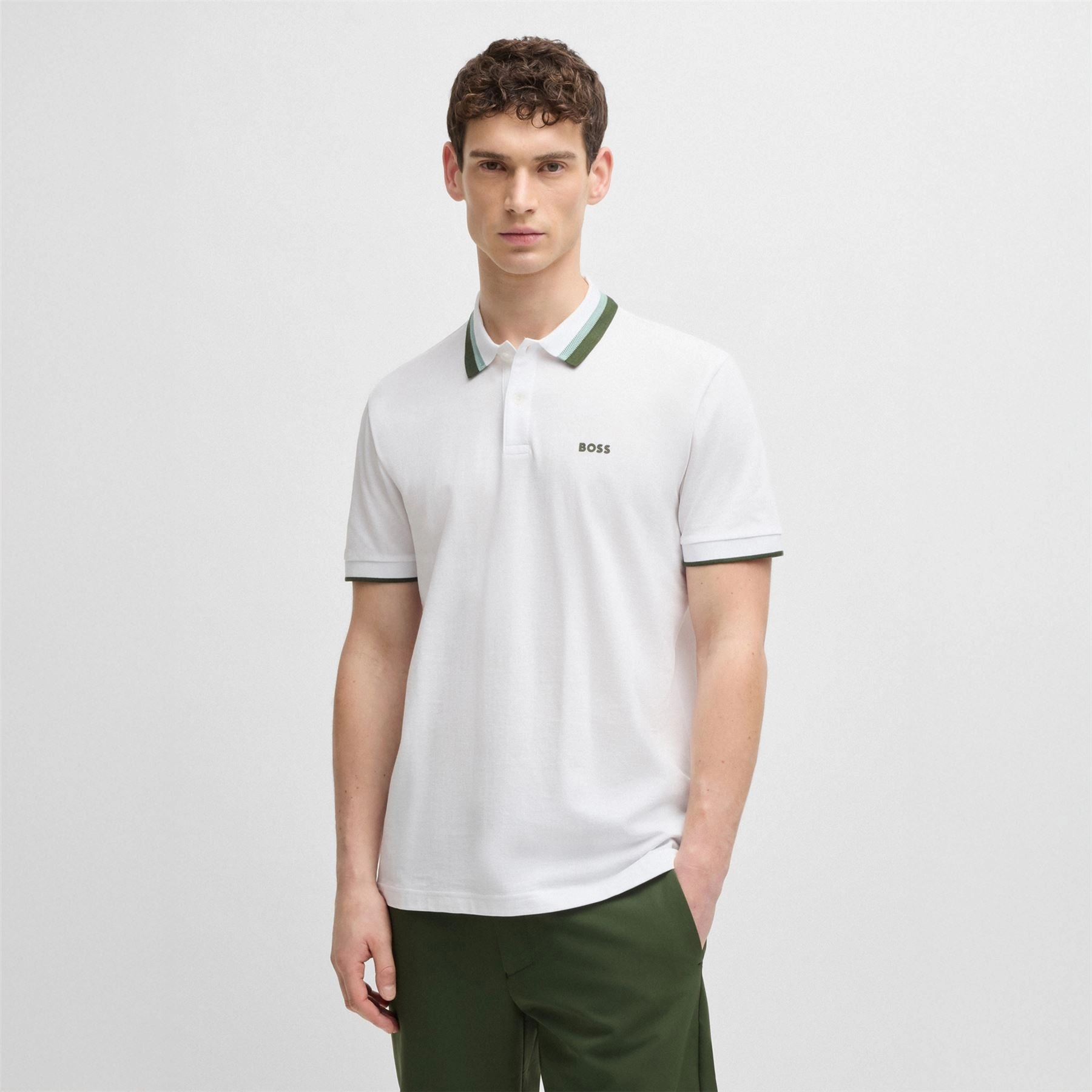 Paddy AP Heritage Polo White Boss men's fashion and office attire