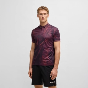 Paddy Desert Active Polo Medium Red Boss men's fashion and office attire