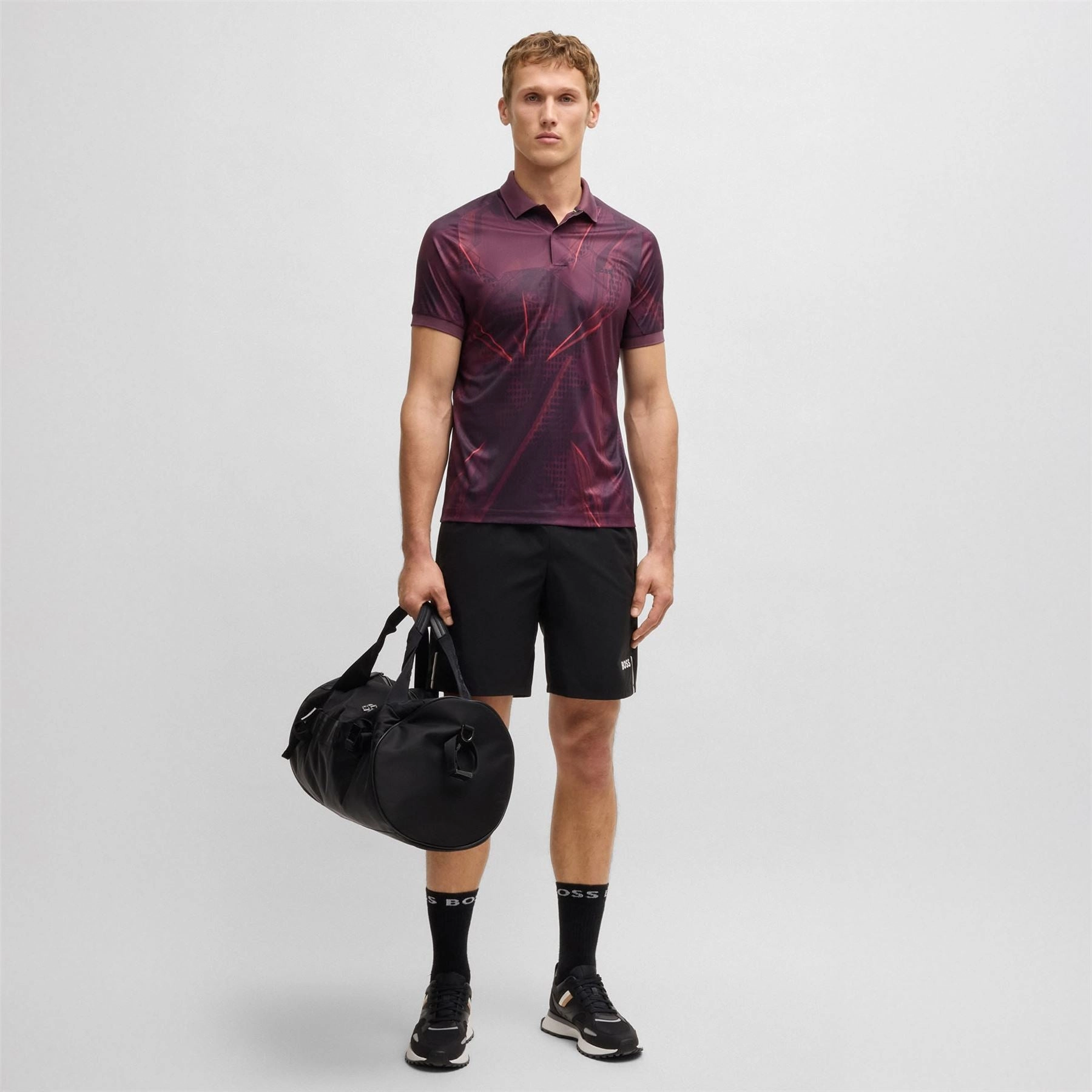 Paddy Desert Active Polo Medium Red Boss Men's Fashion