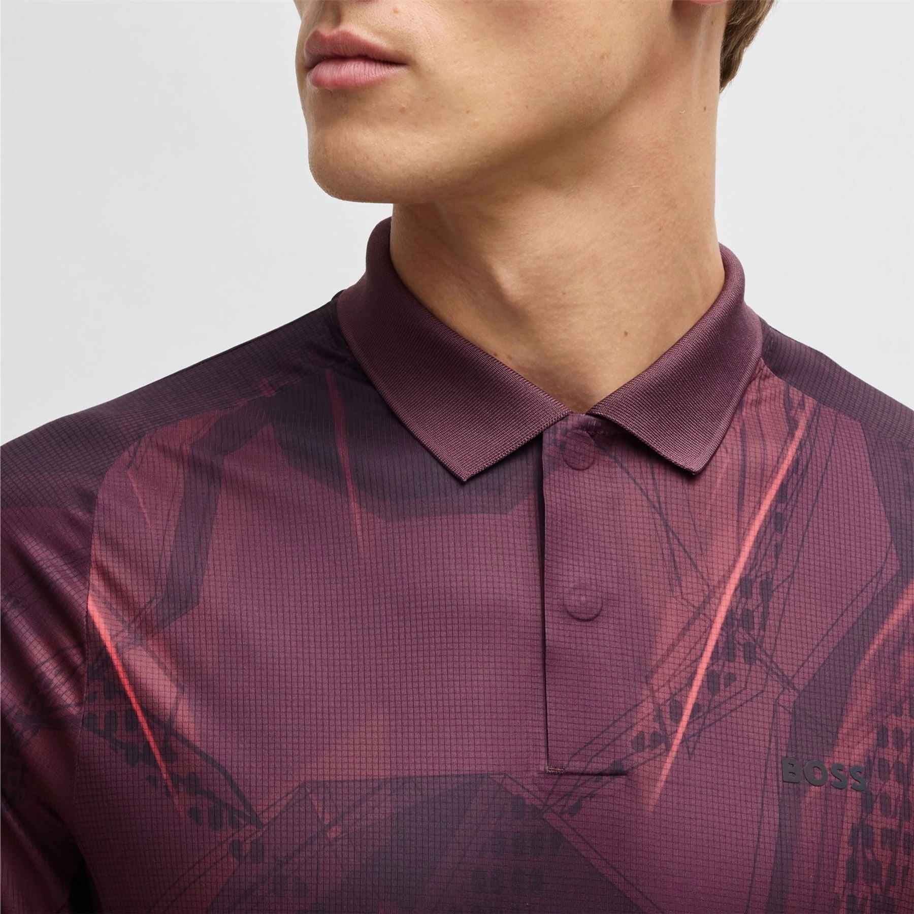 Paddy Desert Active Polo Medium Red Boss Men's Fashion