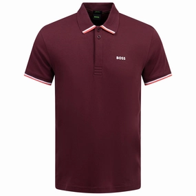 Paddy Lux Heritage Polo Medium Red Boss men's fashion and office attire