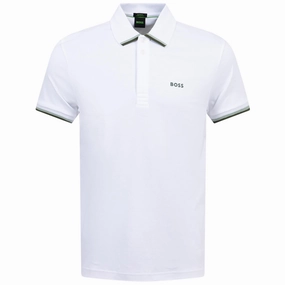 Paddy Lux Heritage Polo White Boss men's fashion and office attire