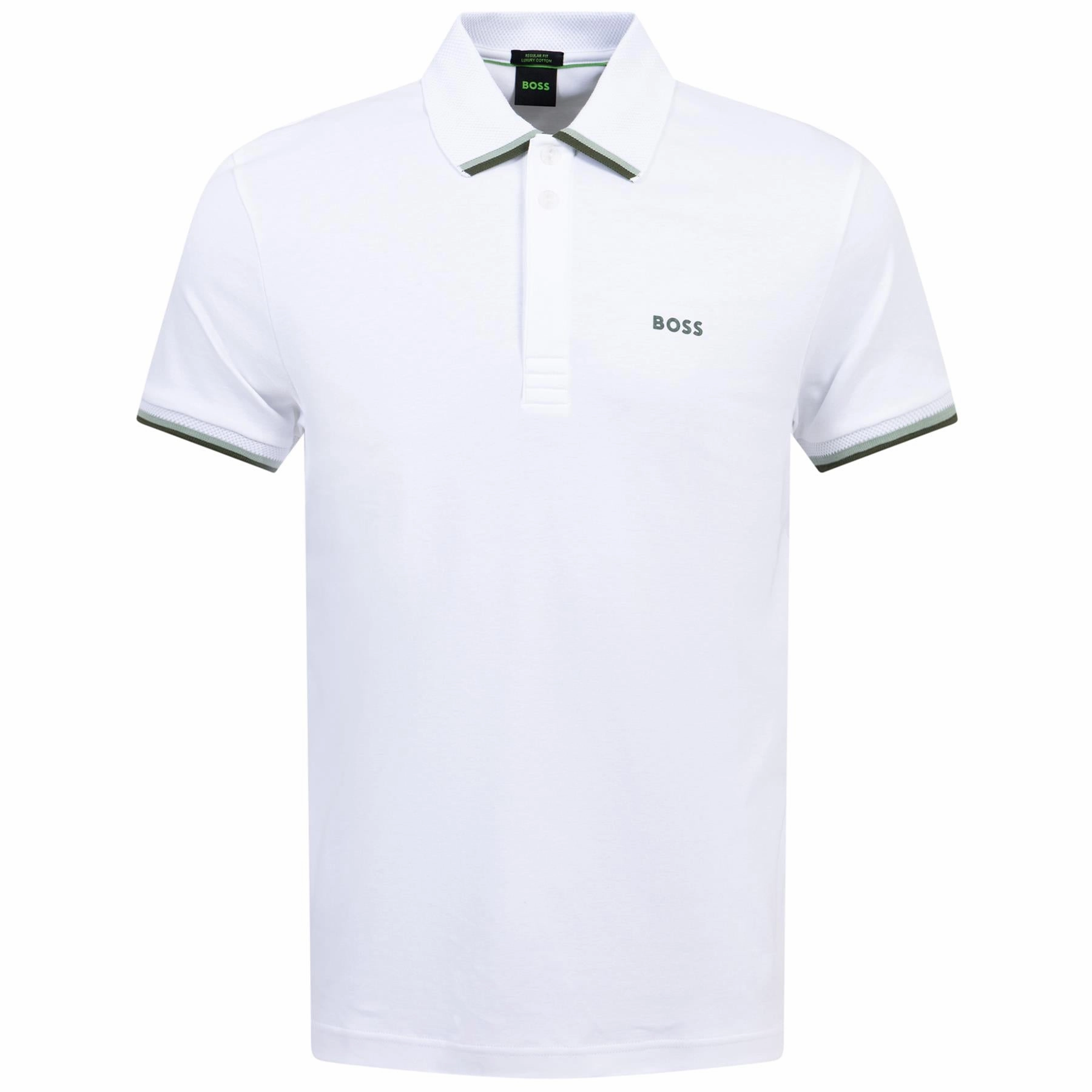 Paddy Lux Heritage Polo White Boss men's fashion and office attire