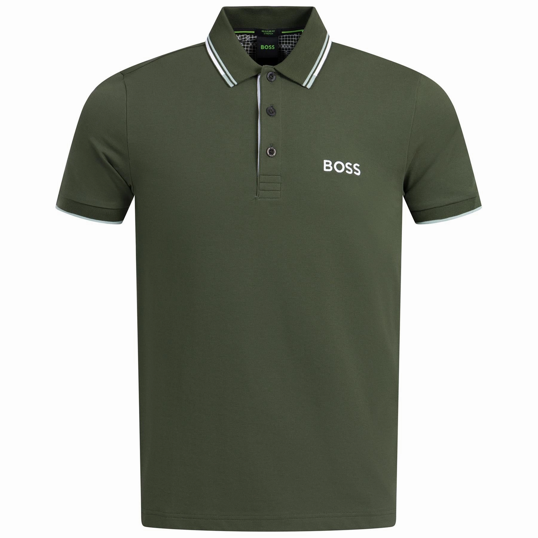 Paddy Pro Cotton Polo Dark Green Boss men's fashion and office attire