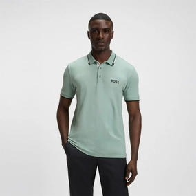 Paddy Pro Cotton Polo Open Green Boss men's fashion and office attire