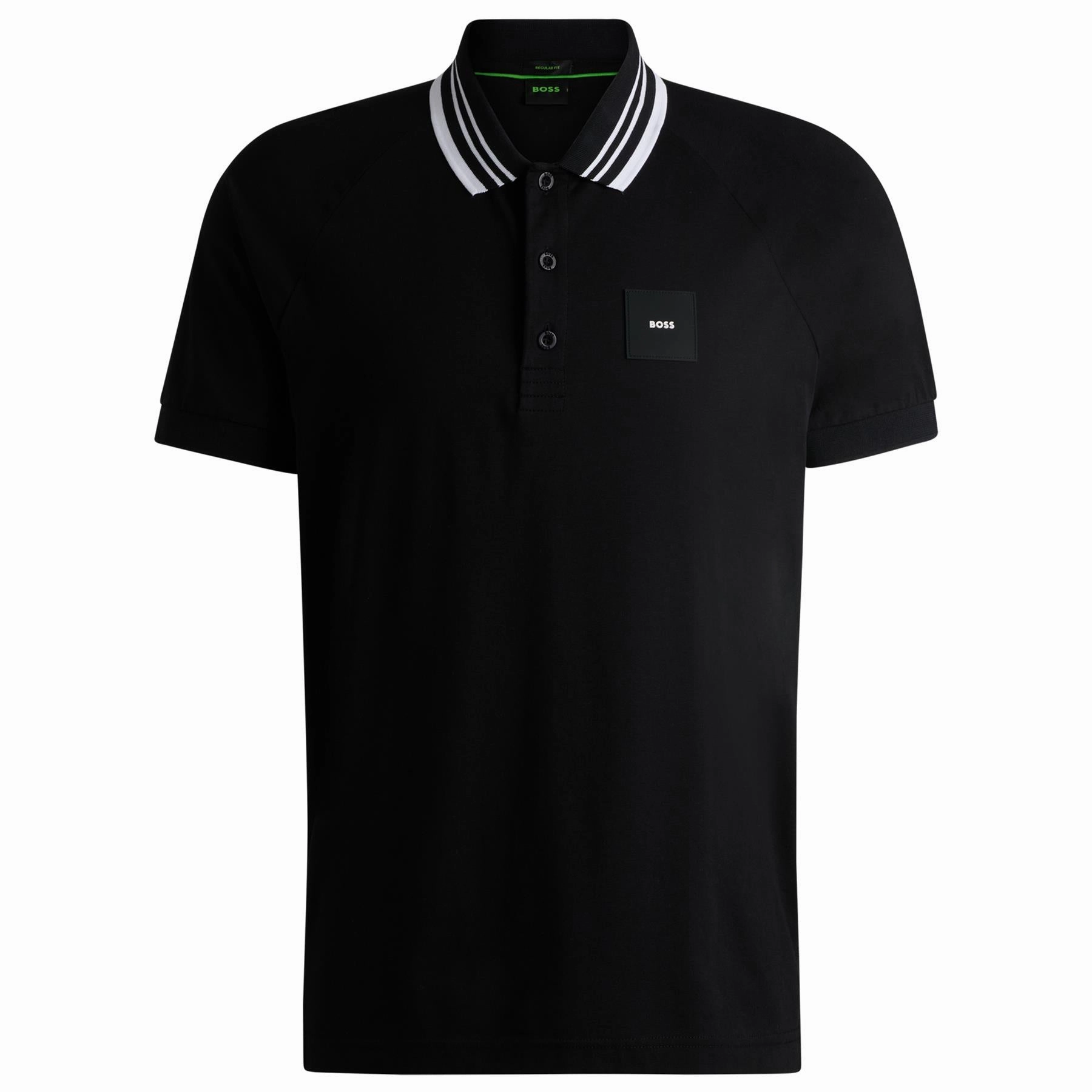 Paddy Rib Polo Black Boss Men's Fashion