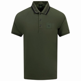 Paddy Rib Polo Dark Green Boss men's fashion and office attire