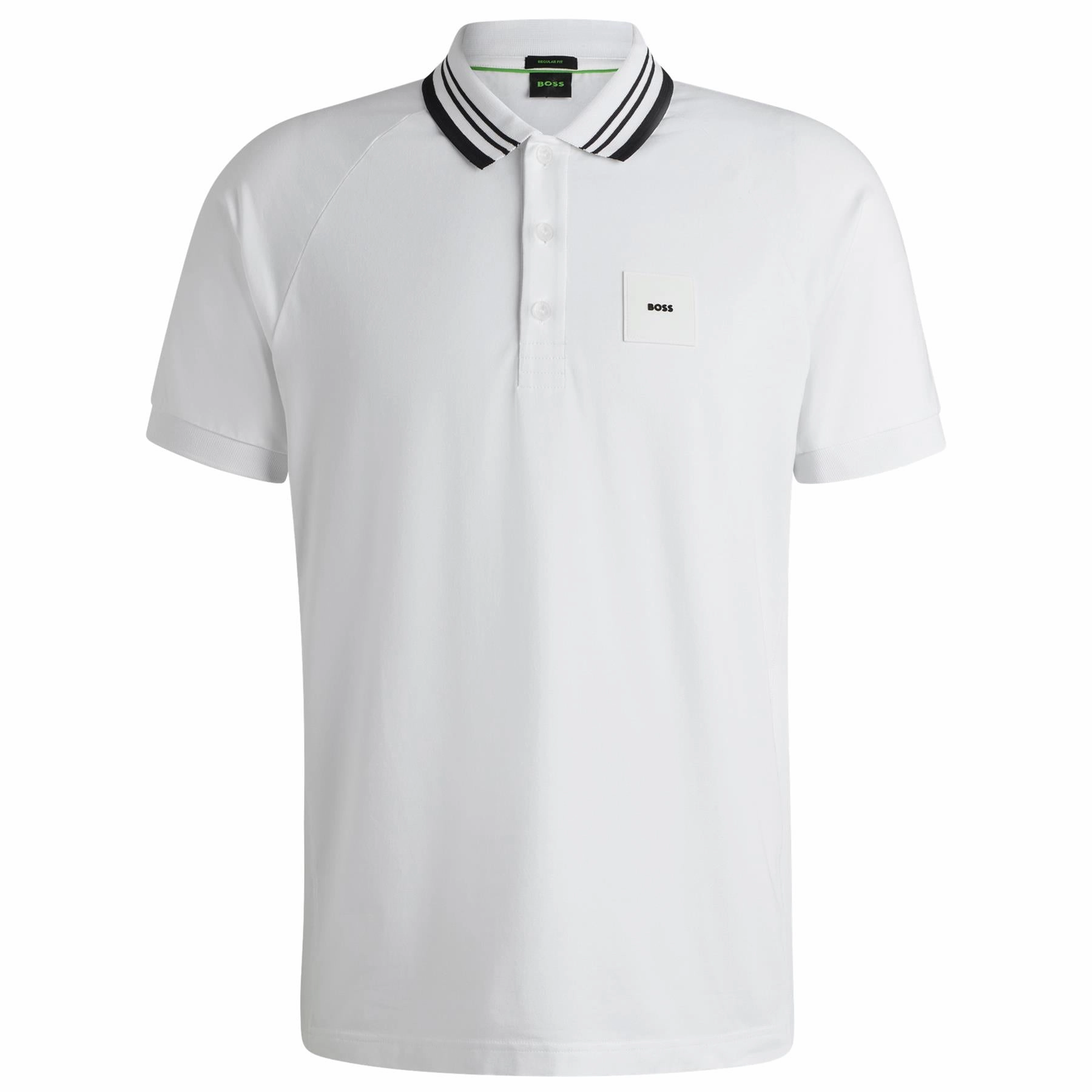 Paddy Rib Polo White Boss Men's Fashion